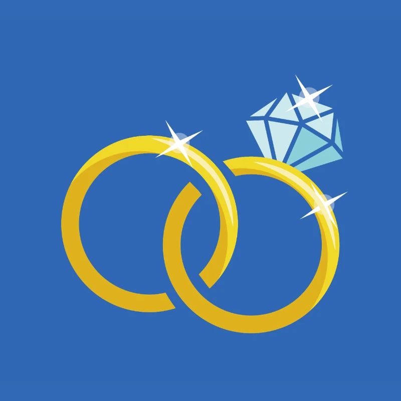 Goldene Eheringe mit Diamant