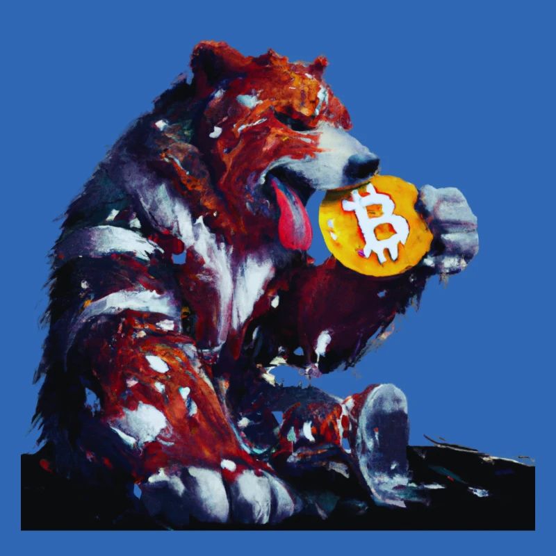 Capitalist bear eats Bitcoin cryptocurrency