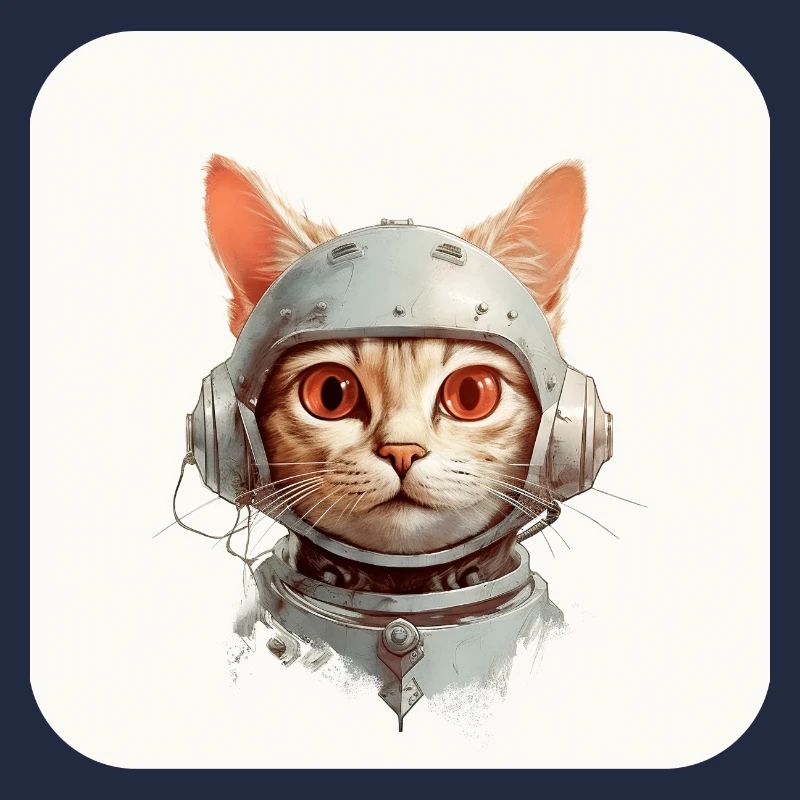 Retro Cyborg Robot Space Cat V
