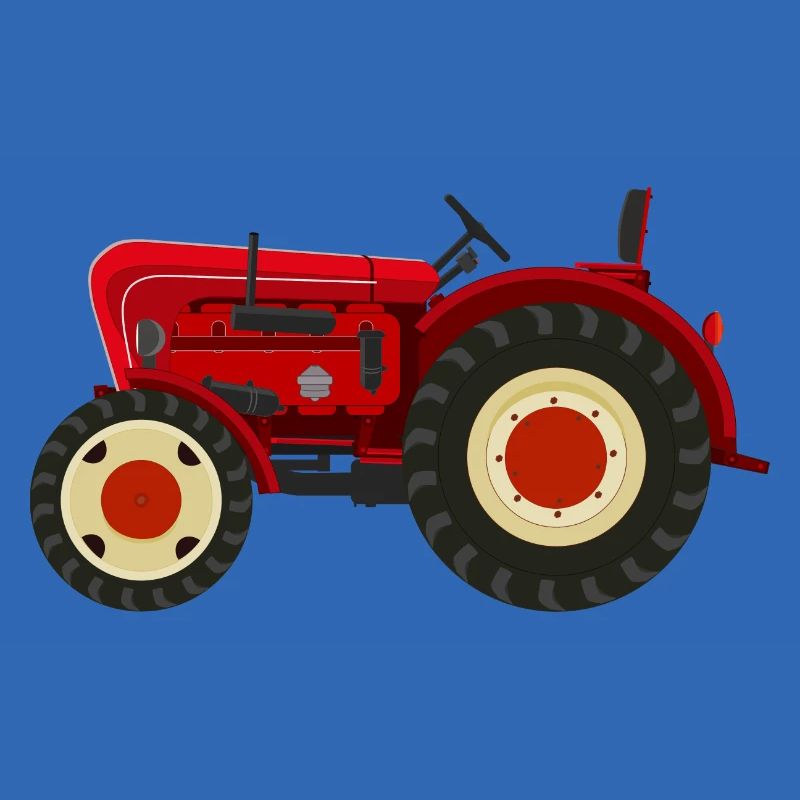 Retro Oldtimer-Traktor rot