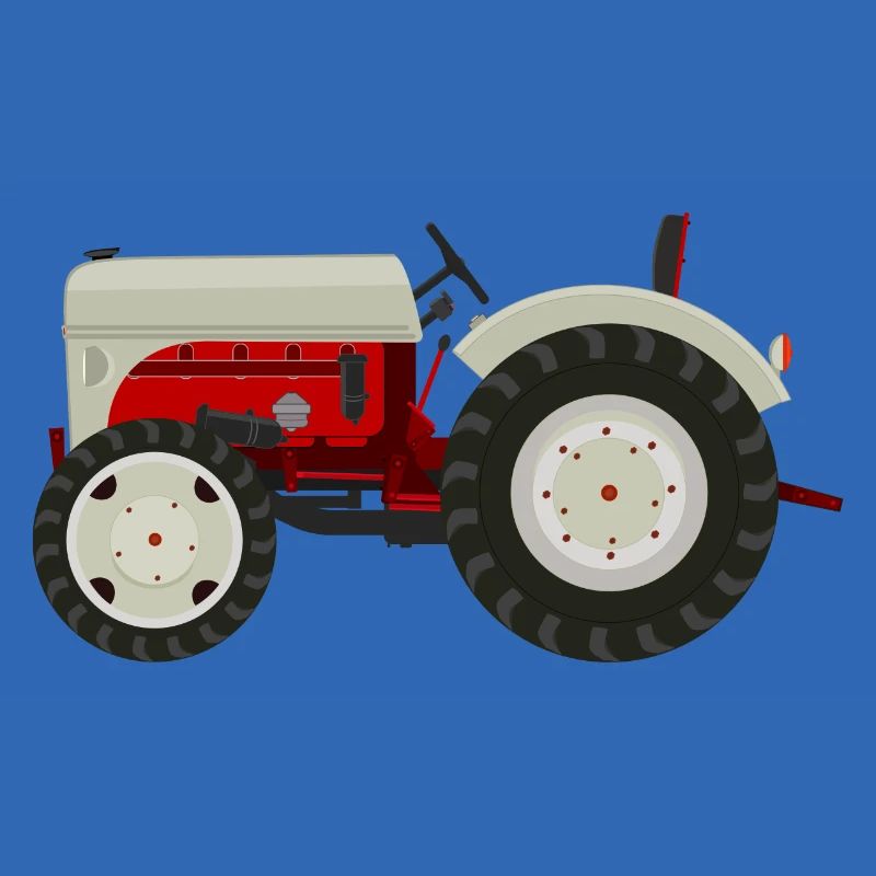Retro Oldtimer-Traktor beige