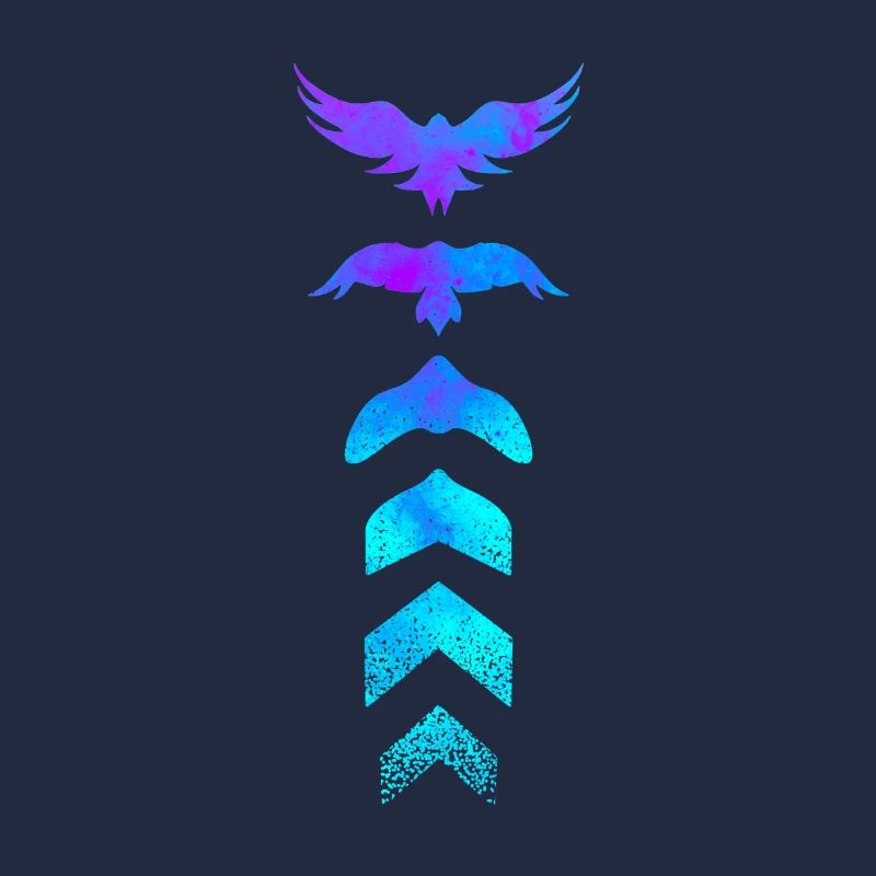 Evolution oiseau silhouette