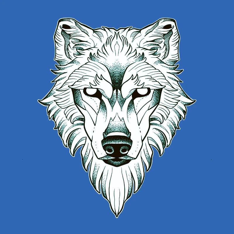 Symmetrisches Wolfs-Dotwork