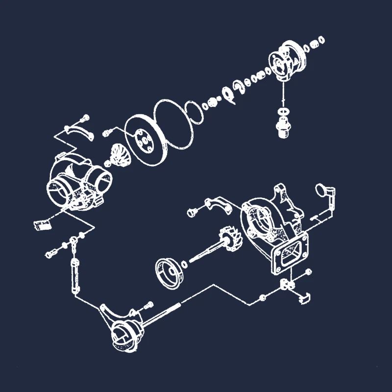 Turbocharger explosion drawing construction boost