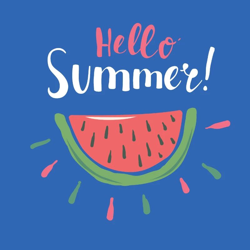 Hello Summer Melone Sommer Design Geschenk Cool