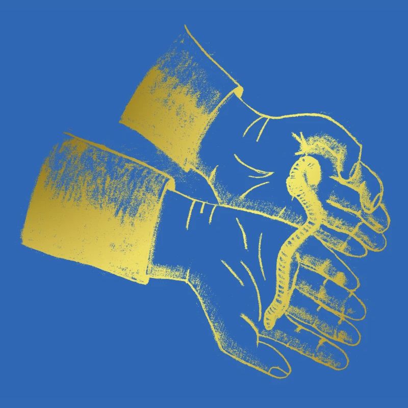 Hands Earthworm Hands Gold