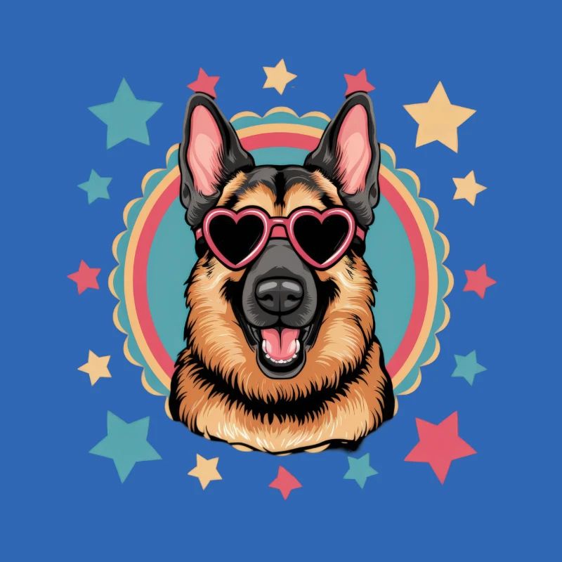 Cooler Deutscher Schäferhund mit Sonnenbrille