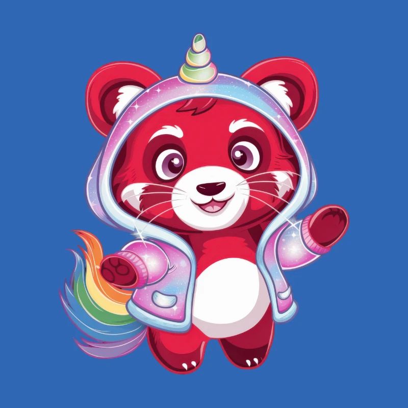 Roter Einhorn Panda