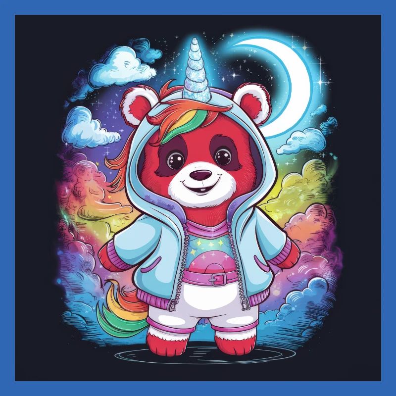 Roter Einhorn Panda