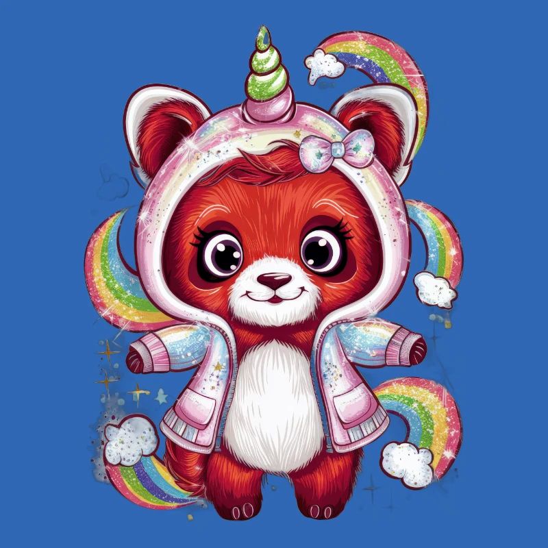Roter Einhorn Panda