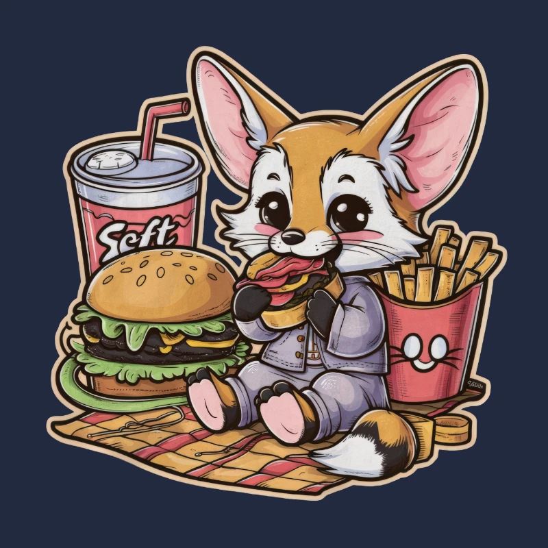 Fennec Renard du désert avec restauration rapide