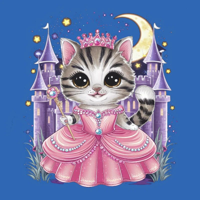 Chat en robe de princesse