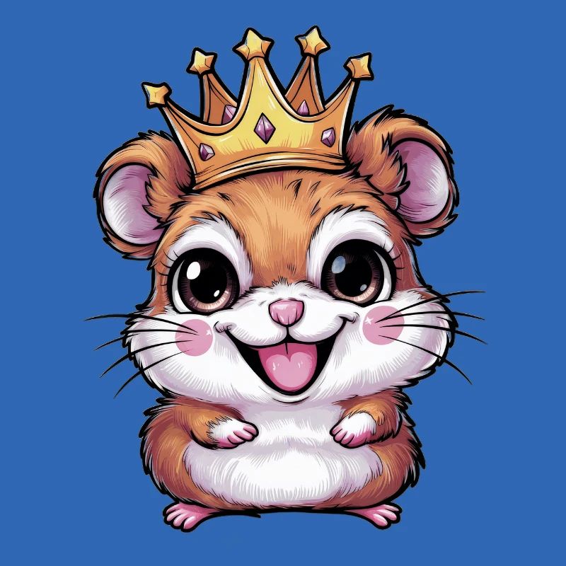 Le hamster comme roi avec une couronne
