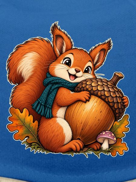 Eichhörnchen mit einer riesigen Eichel