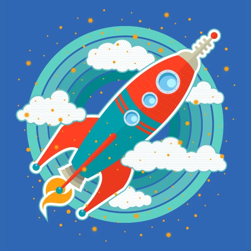 Retro Rakete (Kreise)