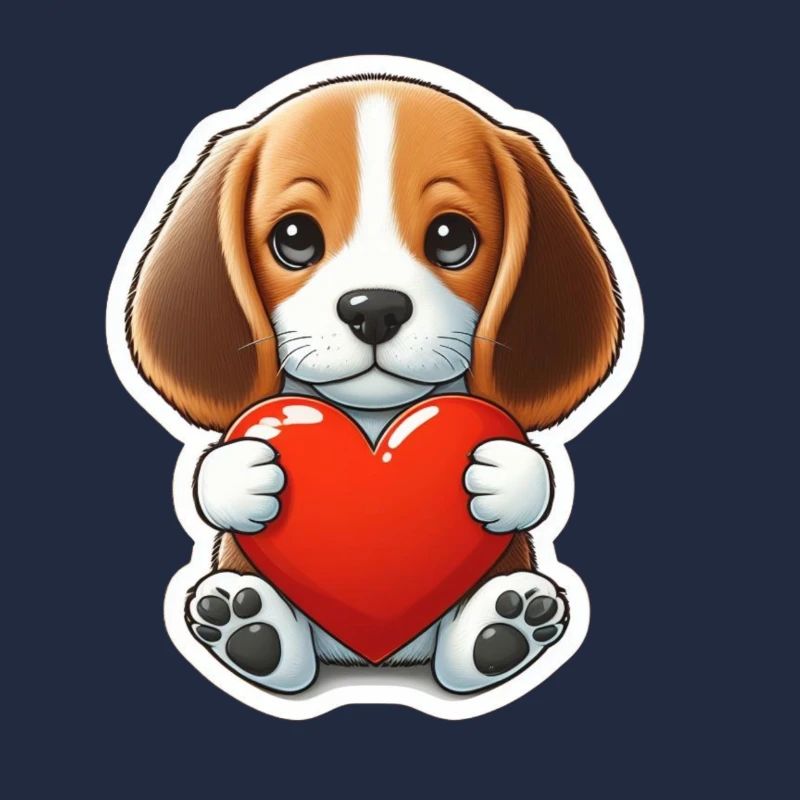 Chiot Beagle avec cœur