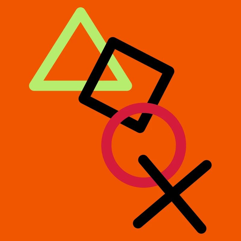 X square triangle icons controller game circle lo
