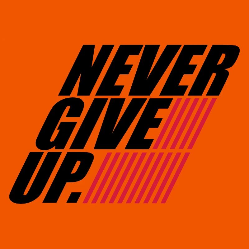 stripes design never give up logo never give up