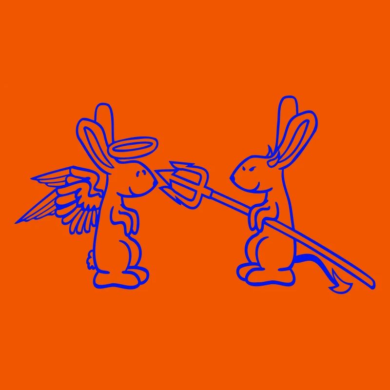 Rabbit Angel Conscience Devil Demon Evil Satan Hell