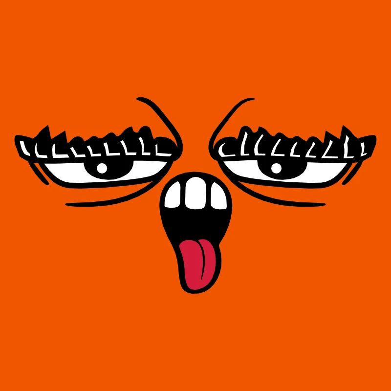 langue sortir la bouche 2 sourcils yeux