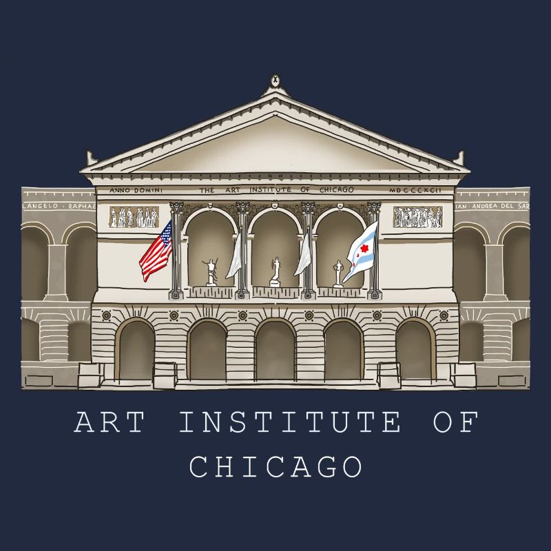 Chicago, handgezeichnetes Kunstmuseum