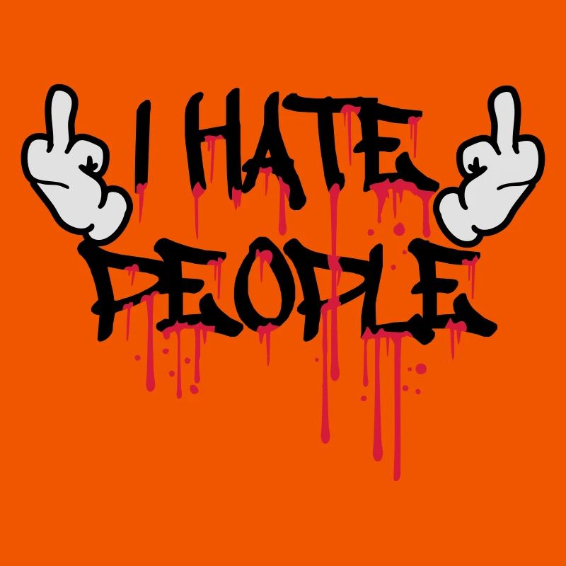 cool i hate people text graffiti spray drops blu