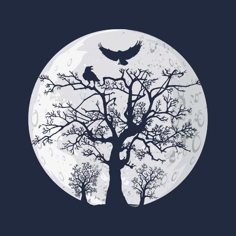 World ash tree with two ravens