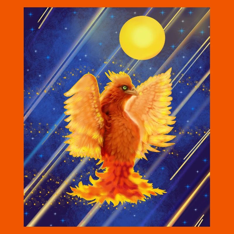 Kosmisch leuchtender Feuervogel: Cyber-Semurg