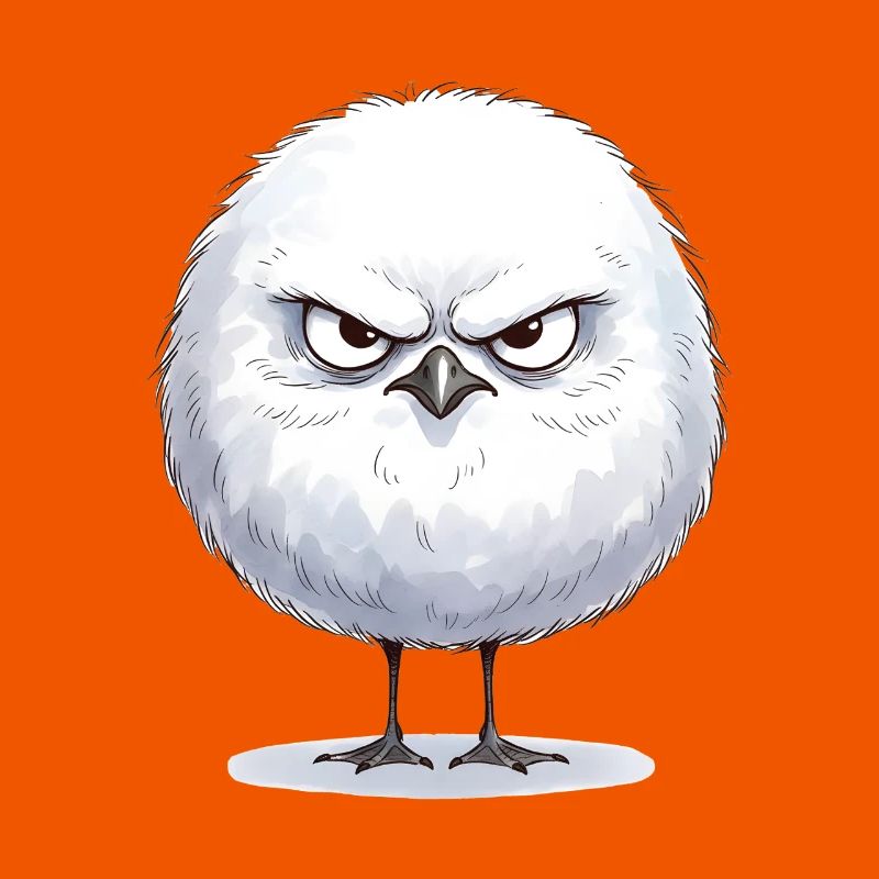 Grimmige runde Möwe 