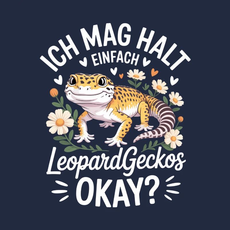 LeopardGecko Charm mit Blüten