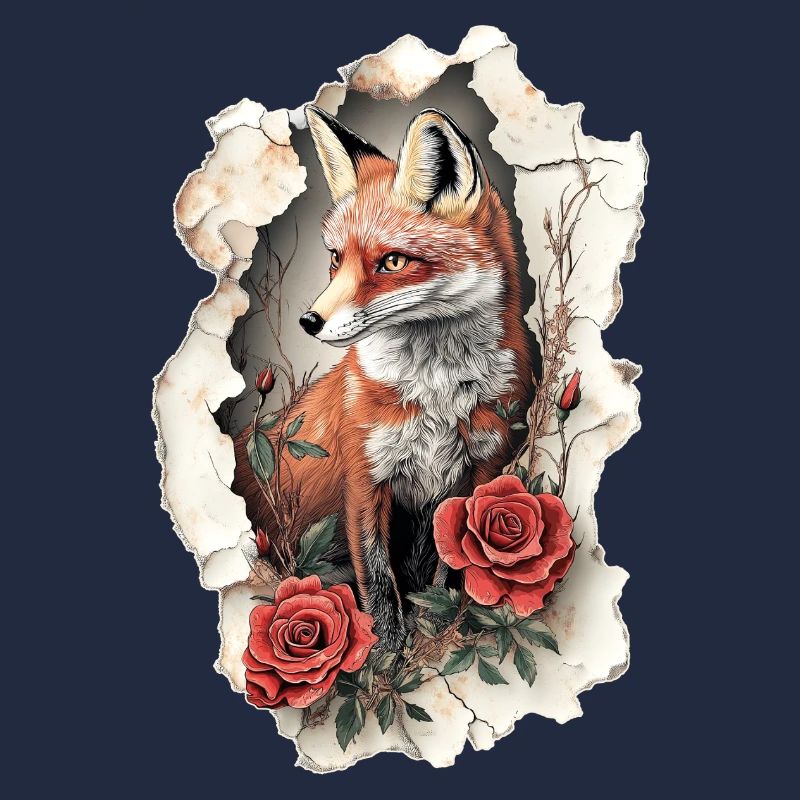 Renard avec des fleurs