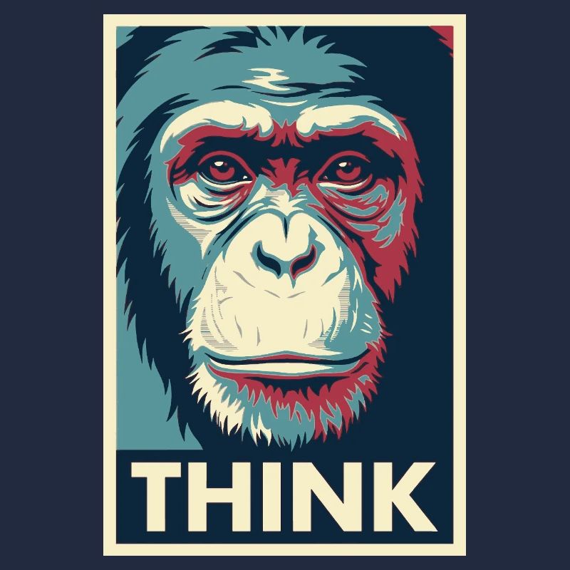 Affiche pop art Monkey Thinking