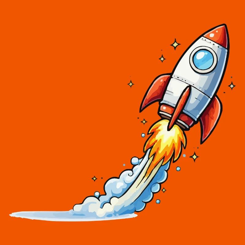 Conception de dessins animés Rocket Launch