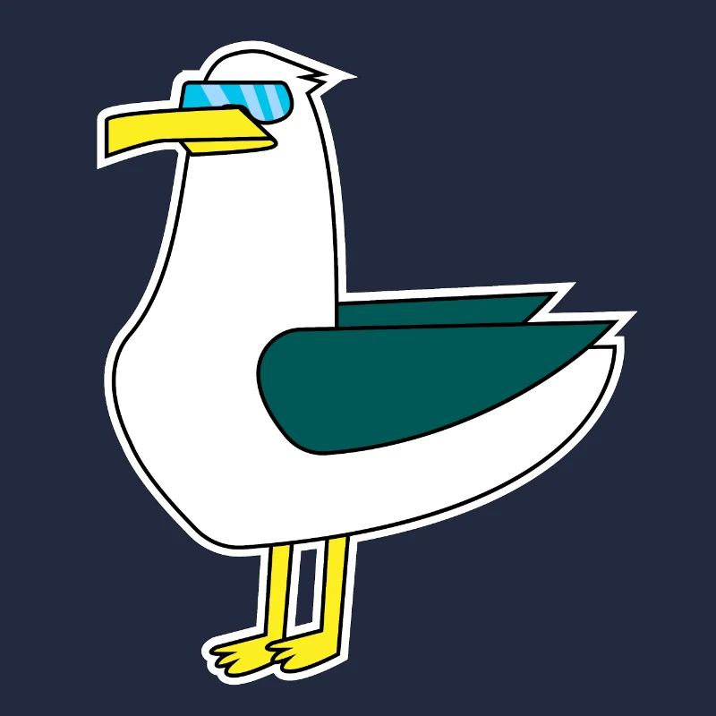 Coole Möwe mit Sonnenbrille