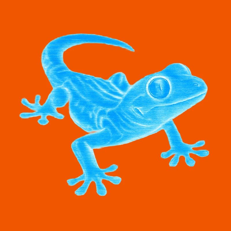 Blauer Gecko Silhouette Muster
