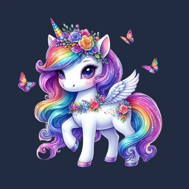 Ailes de licorne fleur arc-en-ciel