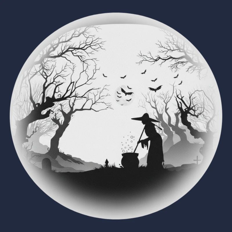 Silhouette de chaudron de la forêt hantée