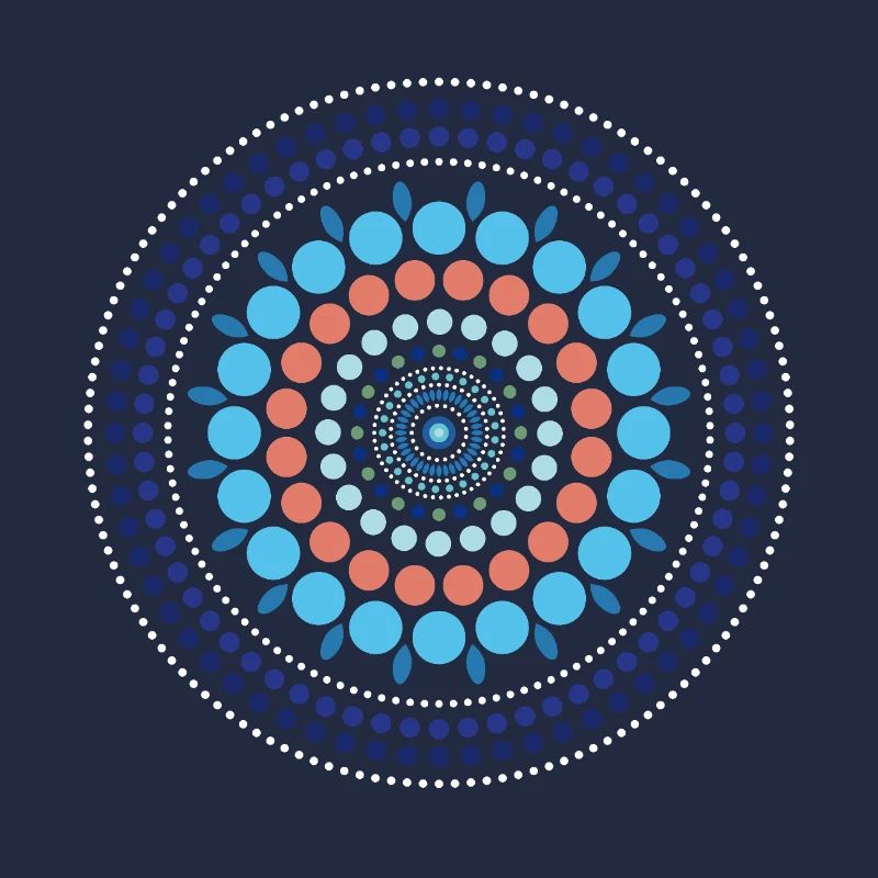 Blue Gradient Dot Mandala