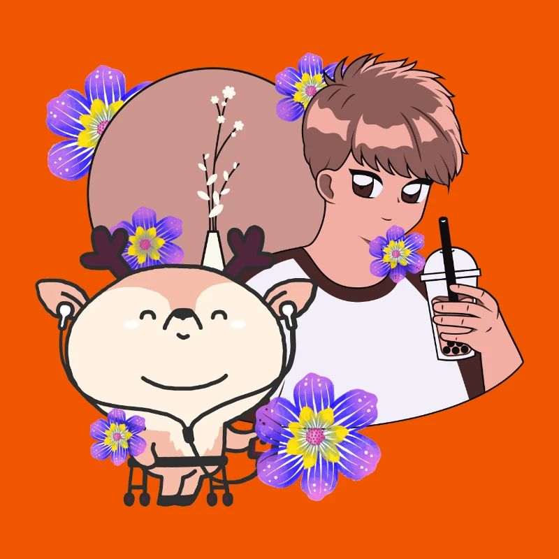 Bubble Tea et Cerf avec Walker