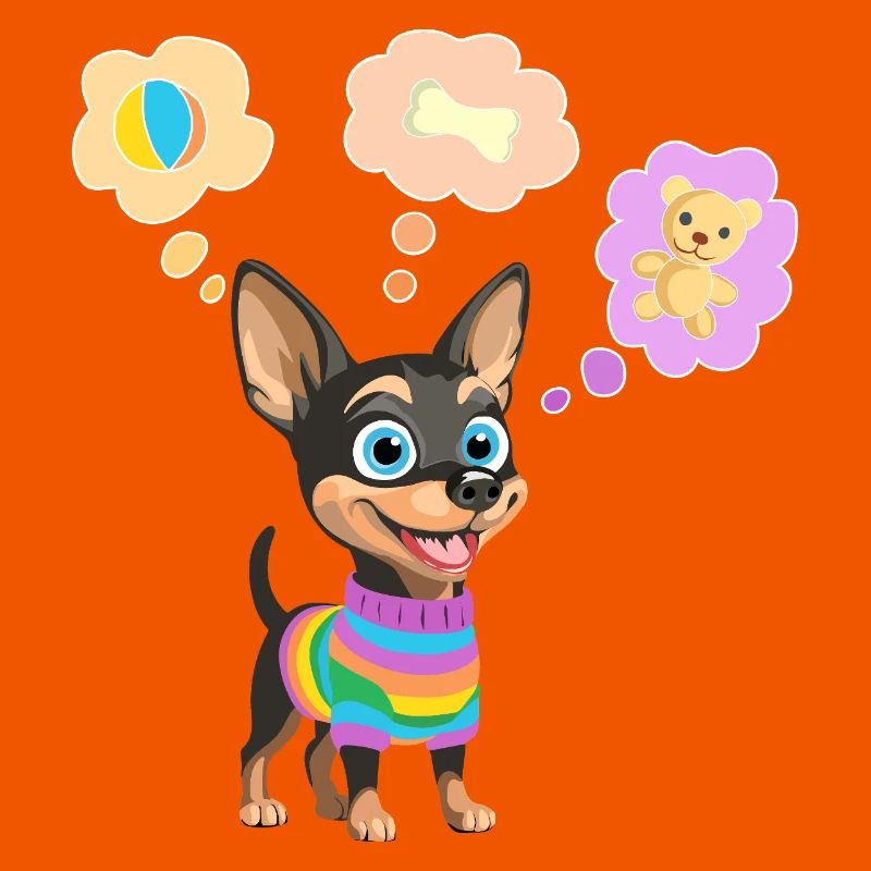 Süßer Hund im Regenbogenpullover für Kinder