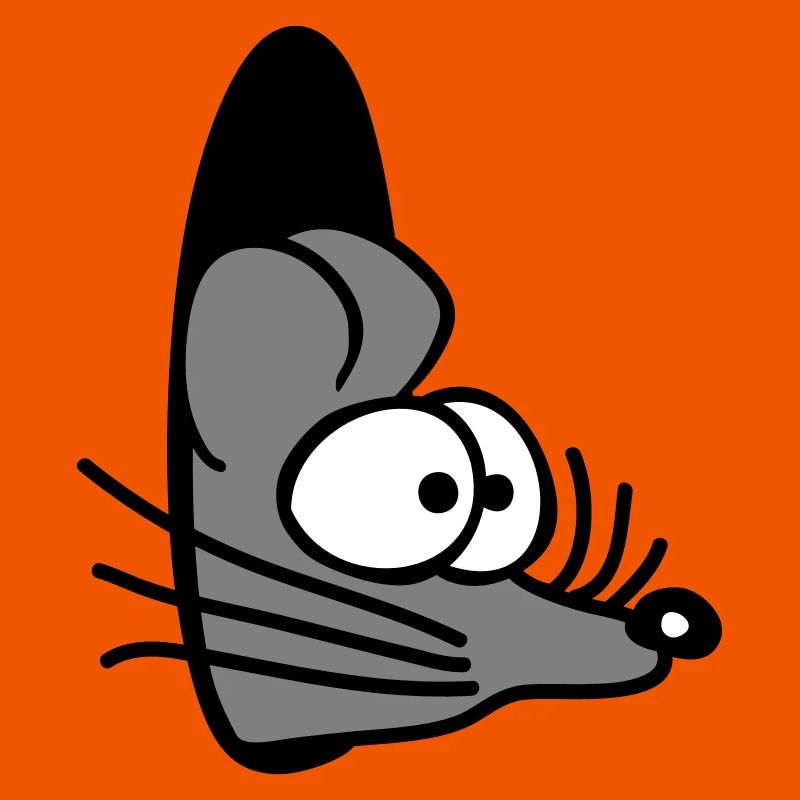 Maus Wand Loch Mauseloch Guckt Süß Lustig Comic