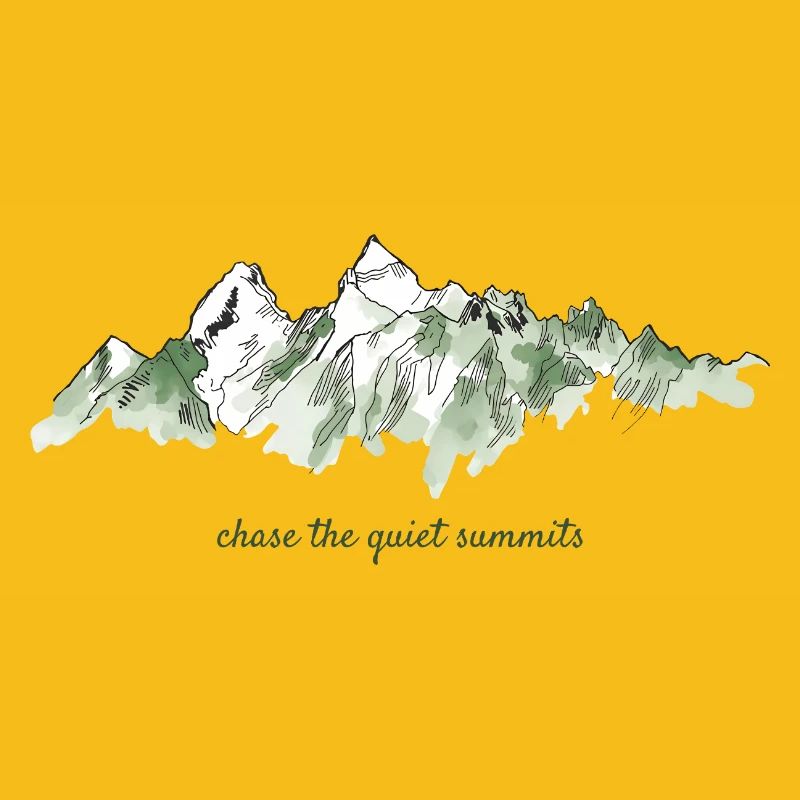 Conception à l’aquarelle de montagne – Tranquillité des sommets