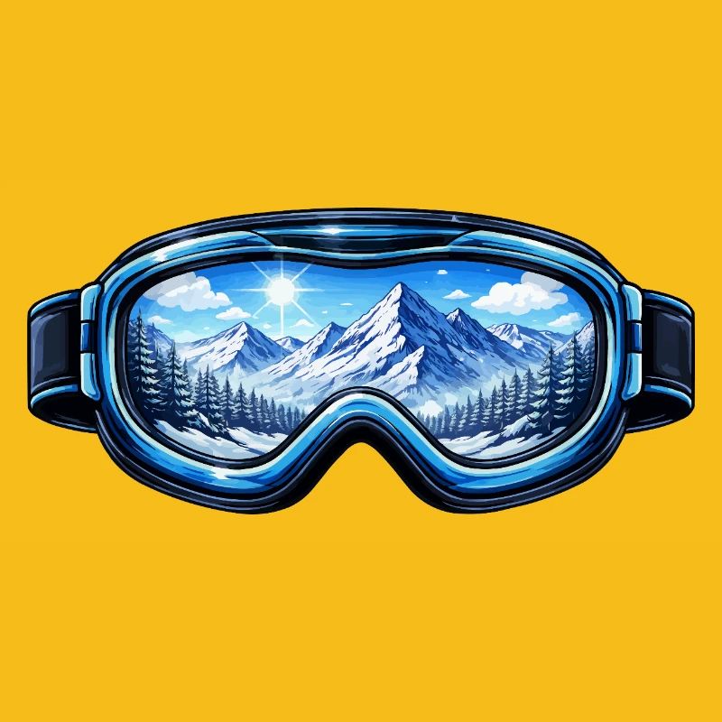 Ski Goggles Mountains Panorama
