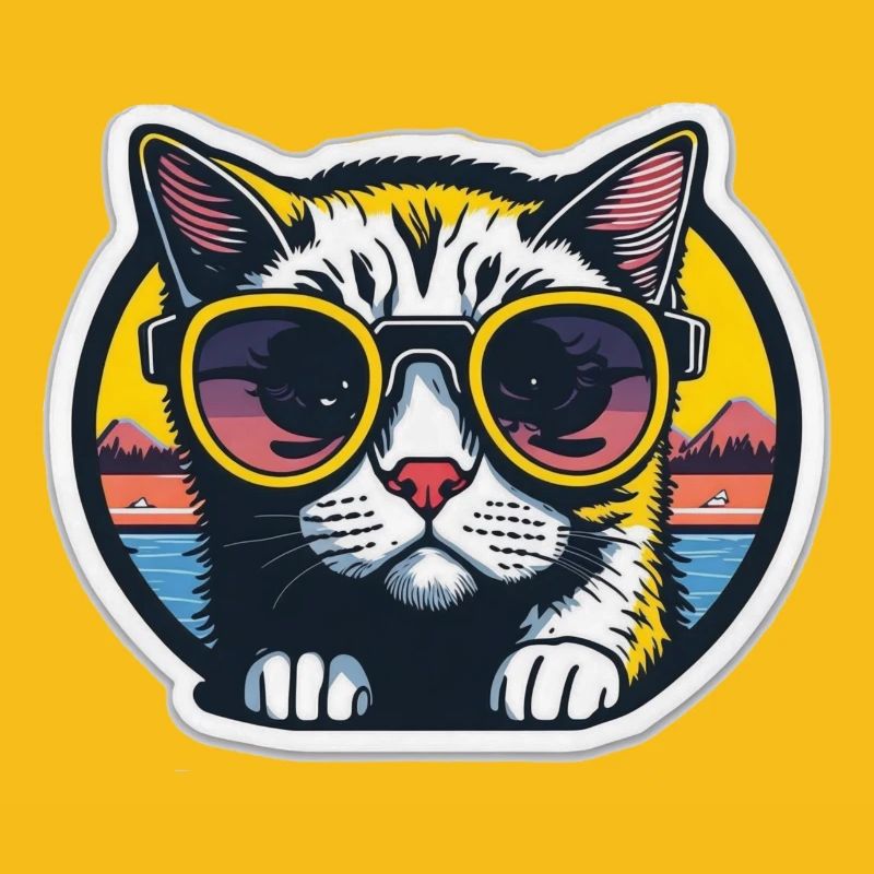 Katze mit Brille