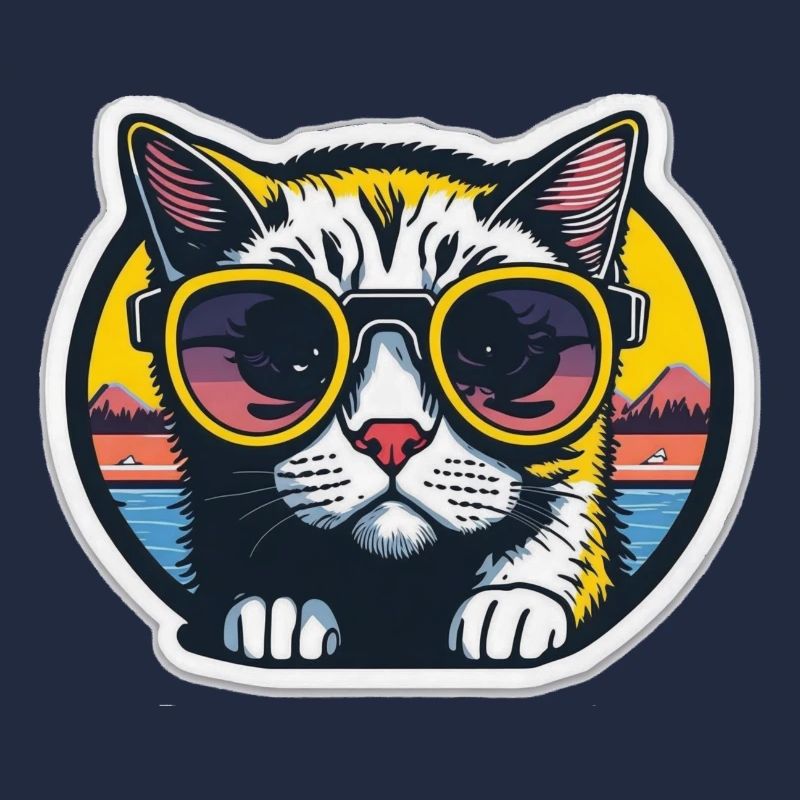Katze mit Brille