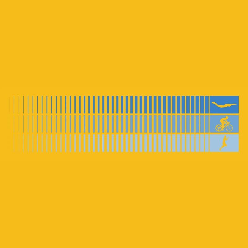 Azure Gradient Barcode Bird