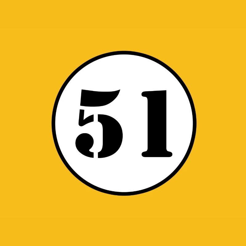 NUMMER 51 Einundfünfzig Geburtstag Geschenk