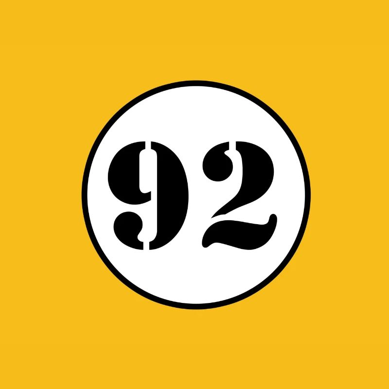 NUMMER 92 Zweiundneunzig Geburtstag Geschenk