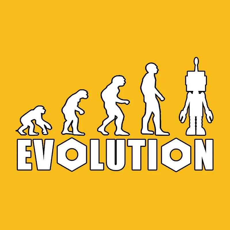 Evolution mit Roboterfigur Design