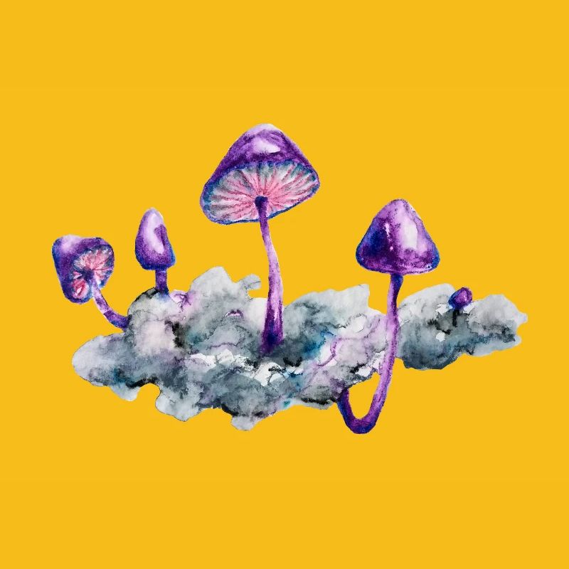 Nuage en forme de champignon violet